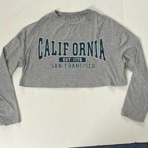 Juniors Long Sleeve Crop Top “California”- Medium